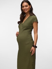 Mamalicious Green Maternity and Nursing Midi Dress - Image 4 of 6