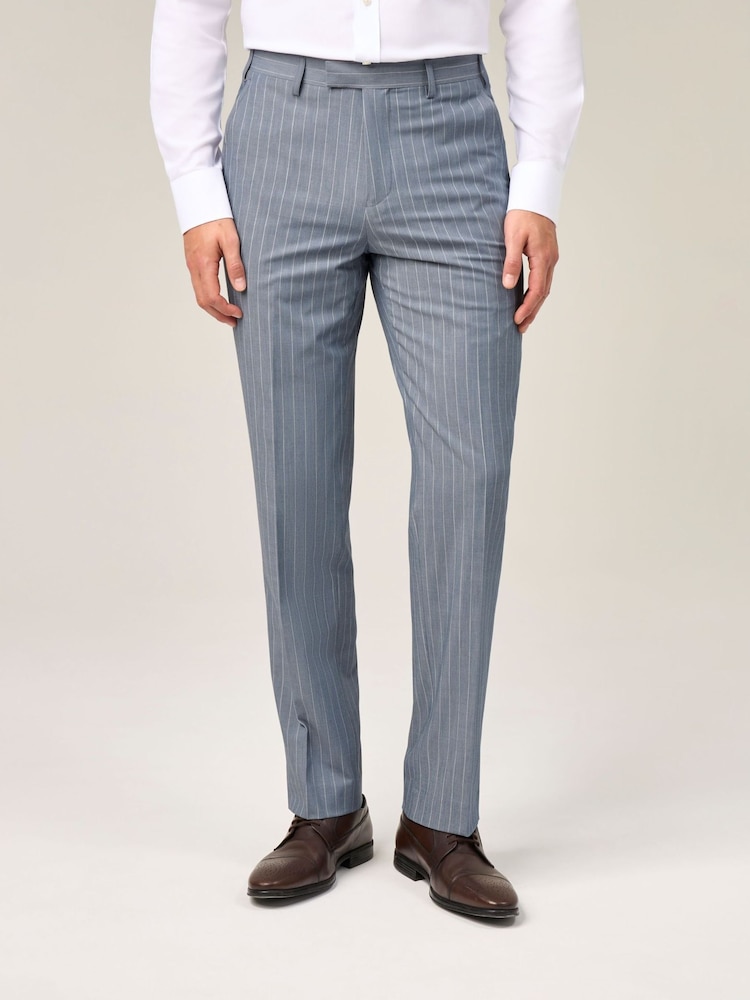 Skopes Blue Levins Tailored Fit Stripe Suit Trousers - Image 1 of 5 Skopes Blue Levins Tailored Fit Stripe Suit Trousers - Image 1 of 5