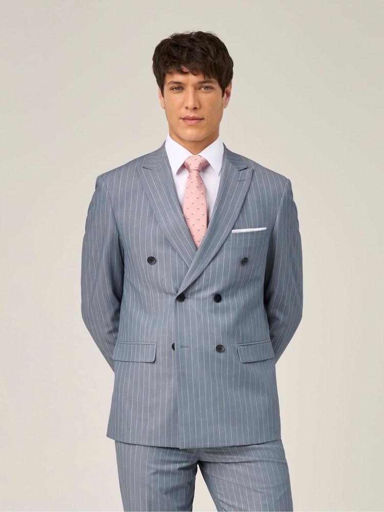 Skopes Blue Stripe Levins Double Breasted Suit Jacket - Image 1 of 7
