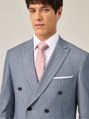 Skopes Blue Stripe Levins Double Breasted Suit Jacket - Image 5 of 7