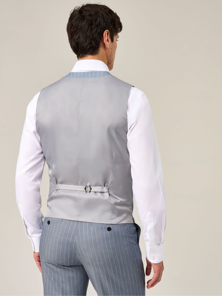 Skopes Blue Levins Stripe Suit Waistcoat - Image 2 of 4