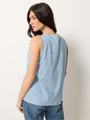 M&Co Blue Button Detail Vest Top - Image 3 of 5