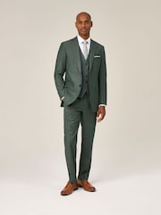 Skopes Green Levins Tailored Fit Stripe Suit Jacket - Image 4 of 8