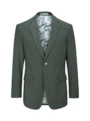 Skopes Green Levins Tailored Fit Stripe Suit Jacket - Image 7 of 8