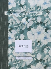 Skopes Green Levins Tailored Fit Stripe Suit Jacket - Image 8 of 8