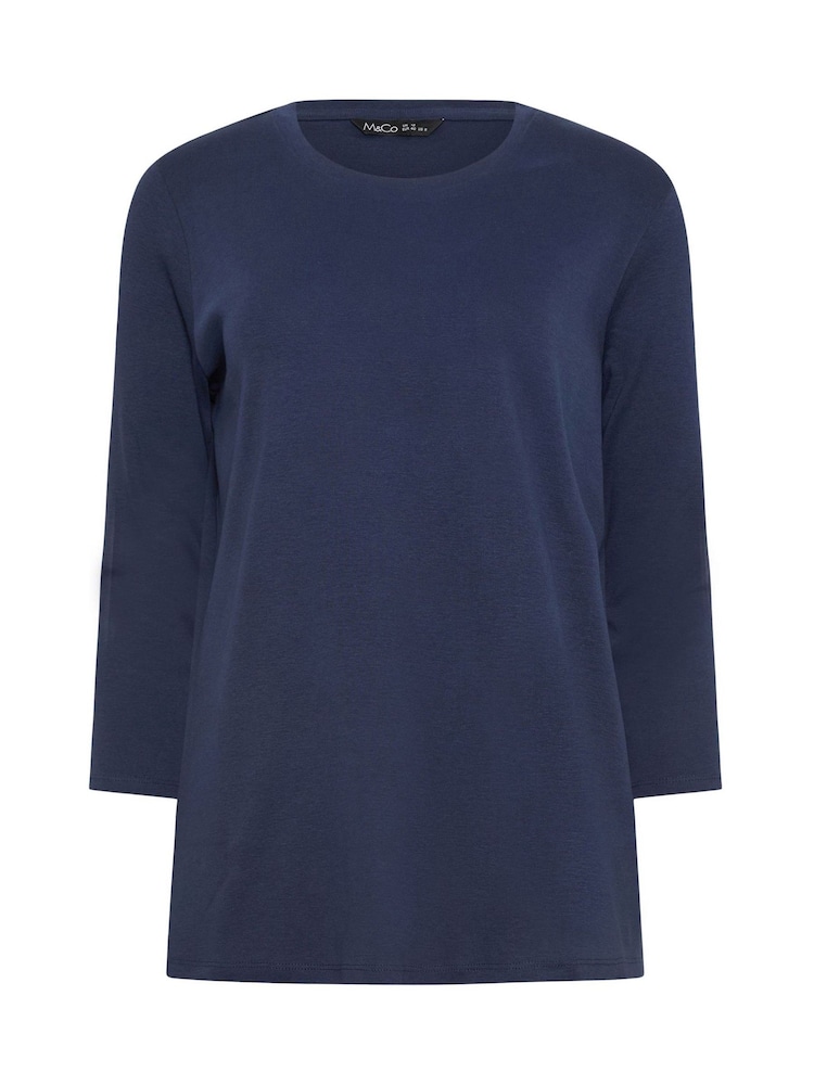 Azul - M&Co 3/4 Camisetas de manga corta con cuello redondo 2 Pack - Imagen 8 de 8