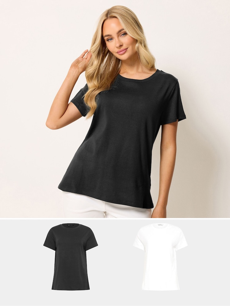 M&Co Black Short Sleeve Crew Neck T-Shirts 2 Pack - Image 2 of 8 M&Co Black Short Sleeve Crew Neck T-Shirts 2 Pack - Image 2 of 8