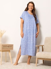 Yours Curve Blue Midaxi Nightdress 2 Pack - Image 5 of 7
