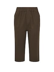 Yours Curve Brown Cool Cotton Cropped Trousers - Image 5 of 5