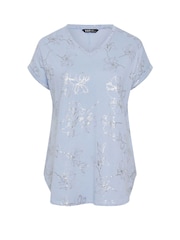 Yours Curve Floral Foil Notch Neck Top - Imagen 5 de 5