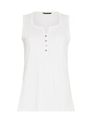 M&Co Navy Cotton Sleeveless Henley Tops 2 Pack - Image 8 of 8