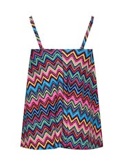 Yours Curve Multi Chevron Pleated Front Tankini - Image 7 of 7