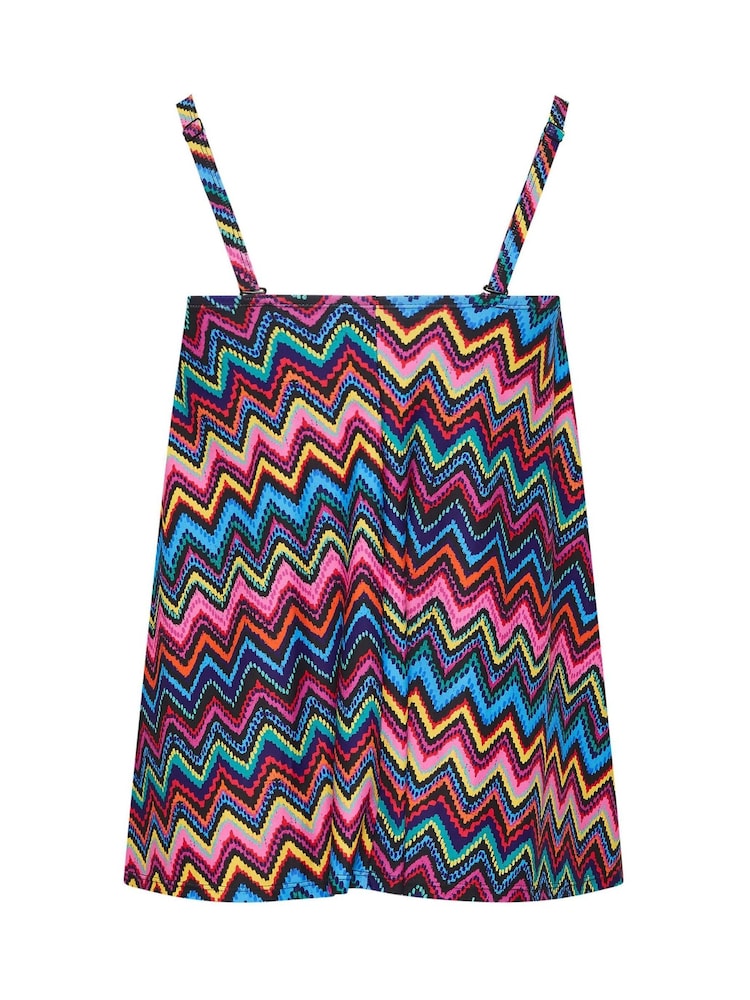 Yours Curve Multi Chevron Pleated Front Tankini - Image 7 of 7