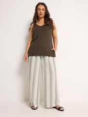 Yours Curve Brown Knitted Vest Top - Image 2 of 6