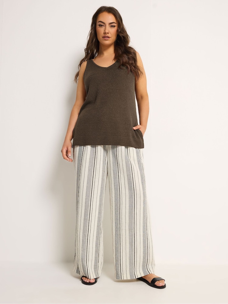 Yours Curve Brown Knitted Vest Top - Image 2 of 6 Yours Curve Brown Knitted Vest Top - Image 2 of 6