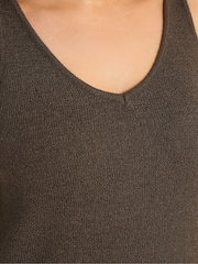 Yours Curve Brown Knitted Vest Top - Image 4 of 6