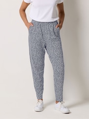 M&Co Blue Jersey Hareem Cropped Trousers - Image 1 of 5