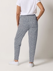 M&Co Blue Jersey Hareem Cropped Trousers - Image 3 of 5