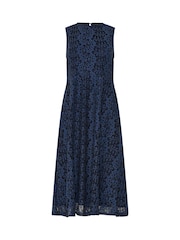 M&Co Blue Lace Lined Skater Dress - Image 5 of 5