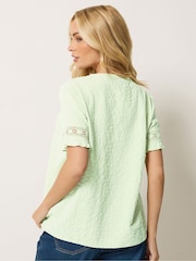 M&Co Green Embroidered Ruffle Top - Image 3 of 5