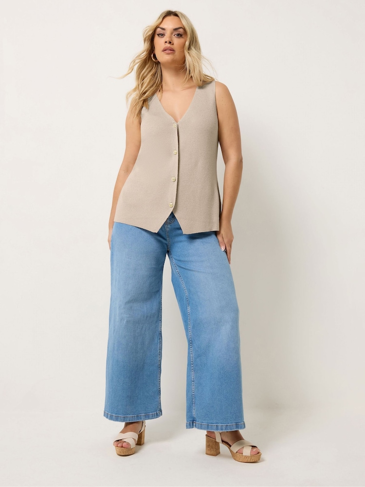 Yours Curve Knitted Elongated Waistcoat - 圖片 2/5