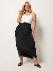 Yours Curve Black Airflow Wrap Over Skirt - Image 1 of 4