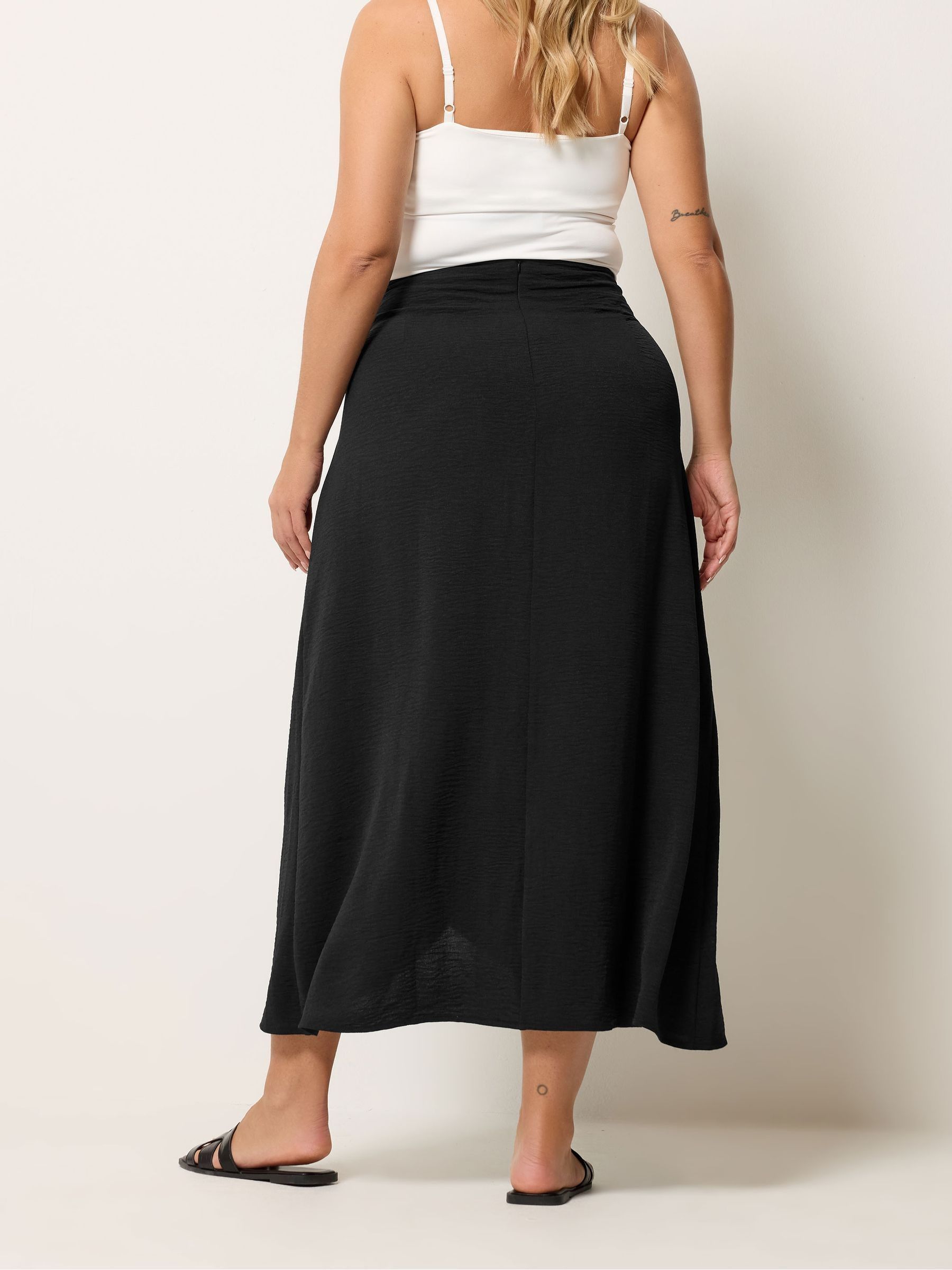 Buy Yours Curve Black Airflow Wrap Over Skirt from Next USA