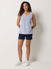 M&Co White Cotton Sleeveless Henley Top - Image 2 of 5
