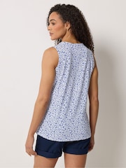 M&Co White Cotton Sleeveless Henley Top - Image 3 of 5