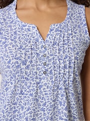 M&Co White Cotton Sleeveless Henley Top - Image 4 of 5