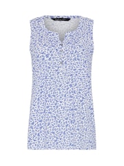 M&Co White Cotton Sleeveless Henley Top - Image 5 of 5