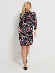 M&Co Black Floral Floral Tunic Dress - Image 1 of 2