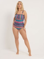 Yours Curve Ivory Bandeau Swimsuit - Image 4 of 7