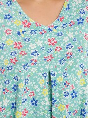 Yours Curve Green Floral Pleated Vest Top - Image 4 of 5