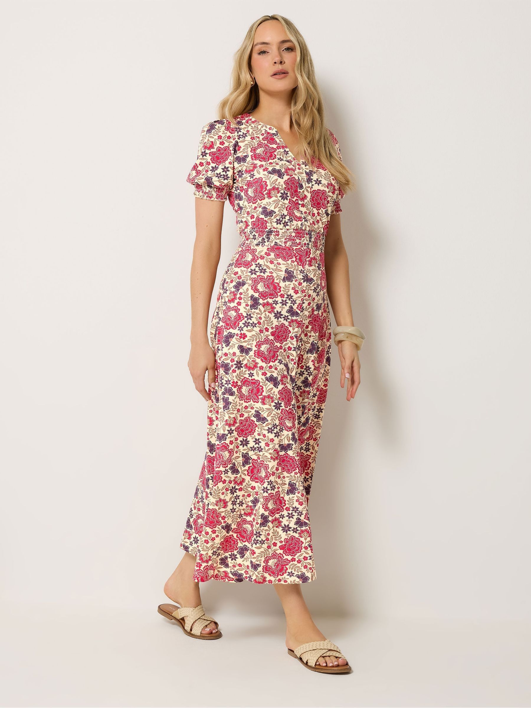 Buy Long Tall Sally Pink Floral Smock Midi Dress from Next USA