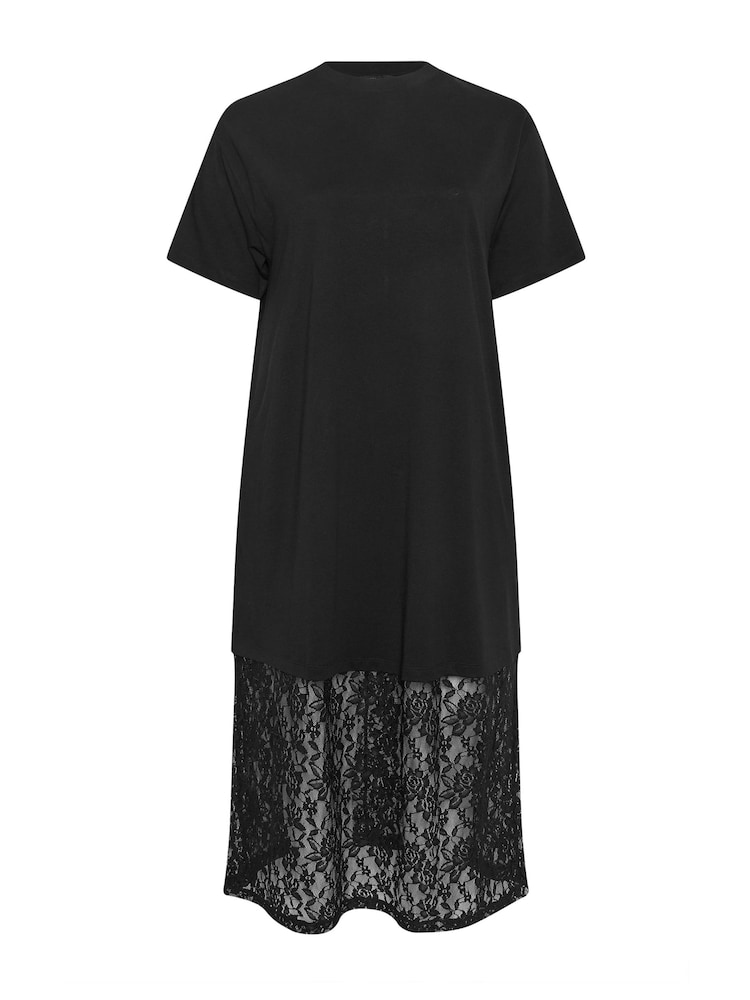 Yours Curve Black Limited Cotton Lace Dress - Image 5 of 5