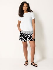 M&Co Cream Lace Hem T-Shirt - Image 2 of 5