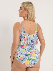 Yours Curve White Frilled Bikini Top - Image 4 of 7