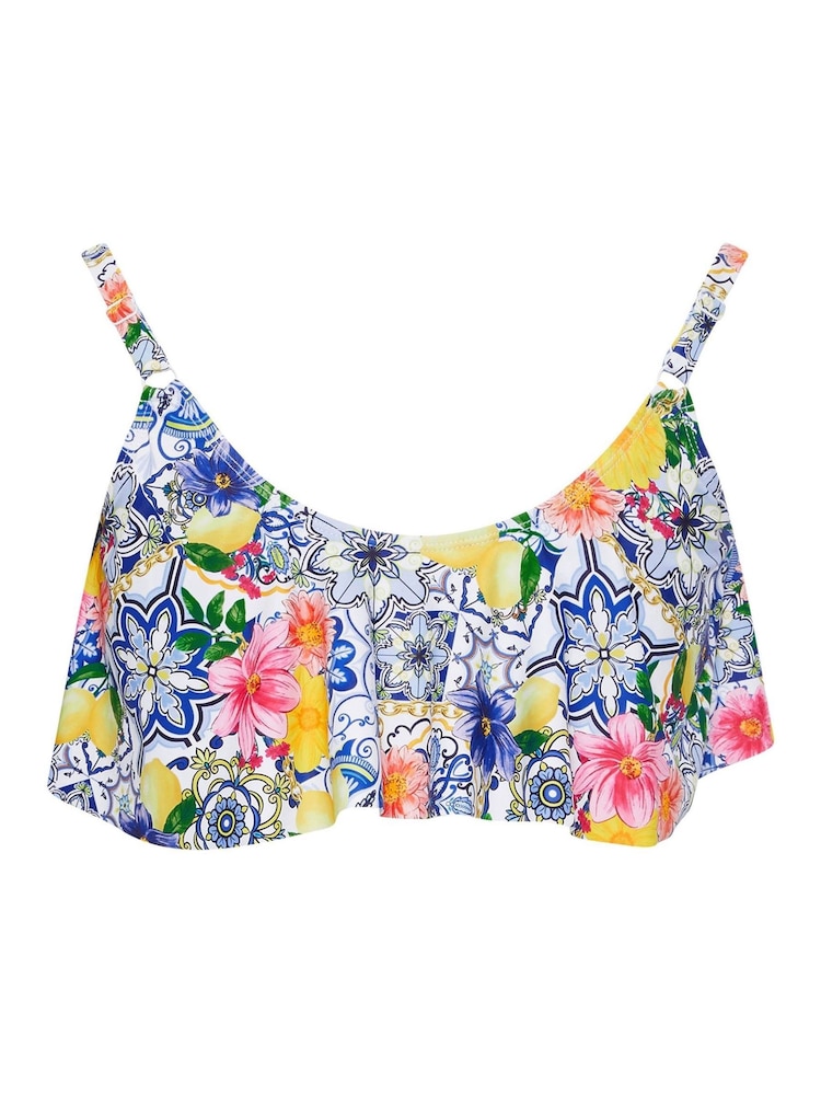 Yours Curve White Frilled Bikini Top - Image 7 of 7