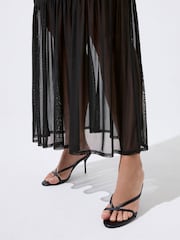 Yours Curve Black Limited Mesh Dress - Image 4 of 5