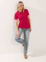 Rot - Long Tall Sally Lace Up Collared T-Shirt - Bild 3 von 5
