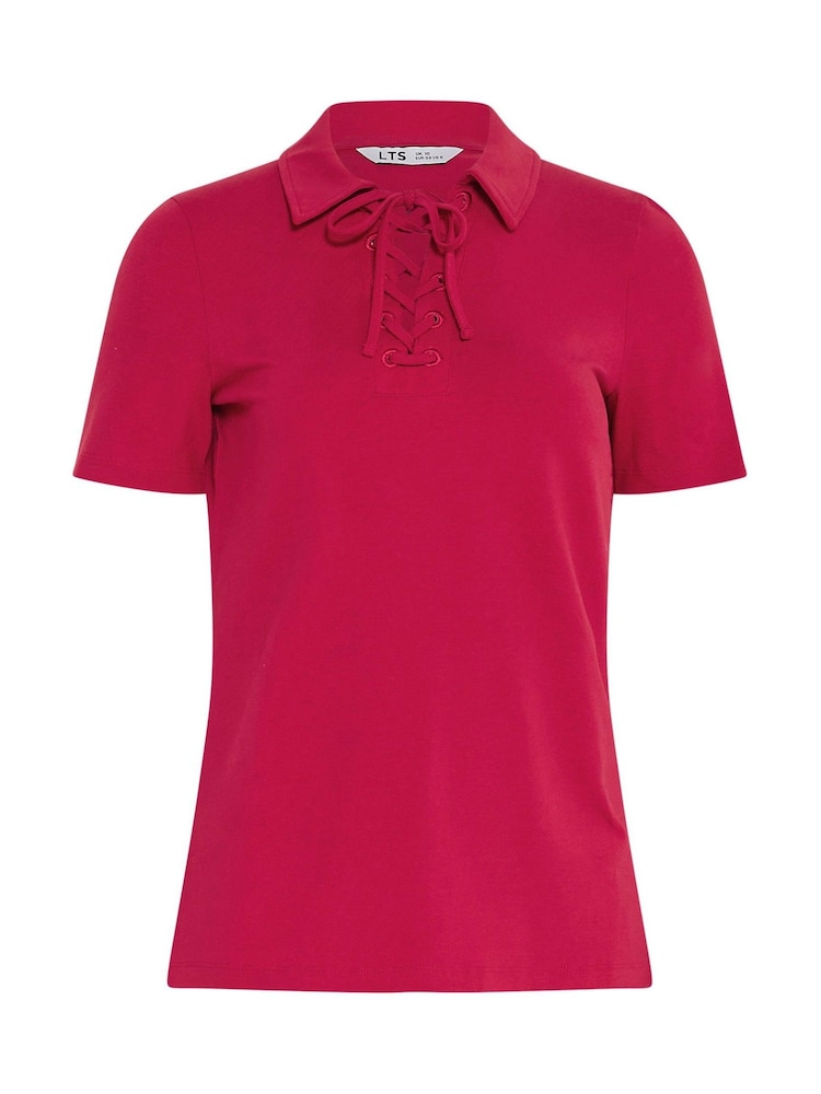 Rot - Long Tall Sally Lace Up Collared T-Shirt - Bild 5 von 5