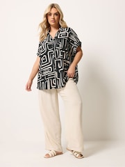 Yours Curve Black Grown On Boxy Shirt - Image 2 of 5