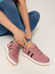 Yours Curve Pink E Wide Fit Padded Lace Up Trainers - Image 1 of 5