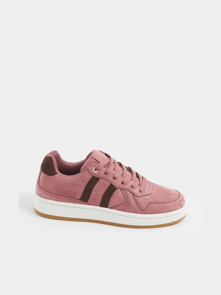 Yours Curve Pink E Wide Fit Padded Lace Up Trainers - Image 2 of 5