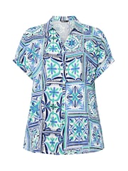 Yours Curve Blue Grown On Boxy Shirt - Image 5 of 5