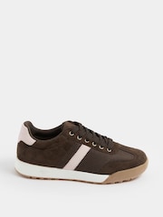 Yours Curve Brown Extra-Wide Fit Side Stripe Gum Sole Trainers - Image 3 of 5