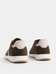 Yours Curve Brown Extra-Wide Fit Side Stripe Gum Sole Trainers - Image 4 of 5