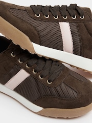 Yours Curve Brown Extra-Wide Fit Side Stripe Gum Sole Trainers - Image 5 of 5