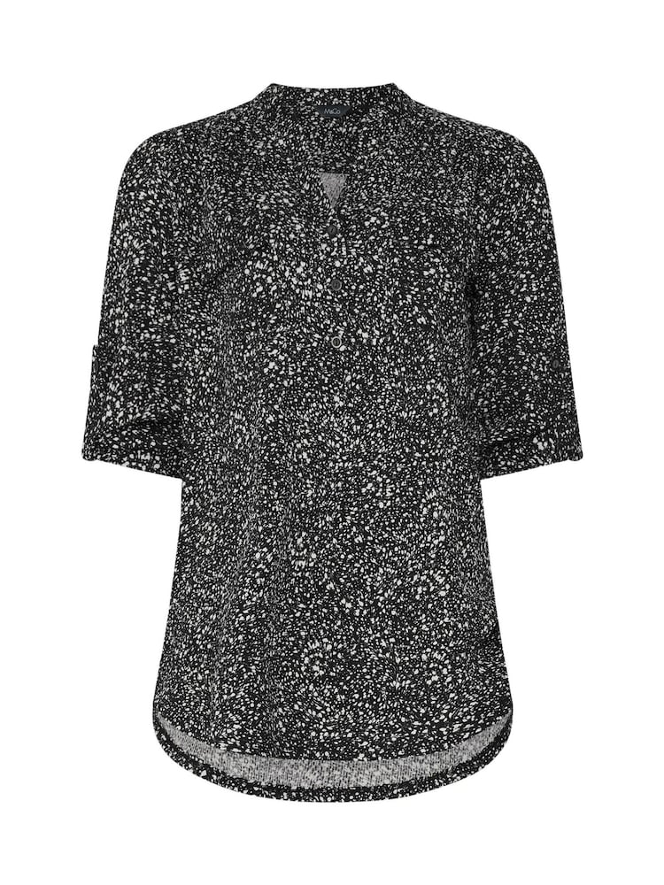 M&Co Black Half Placket Shirt - Image 2 of 2